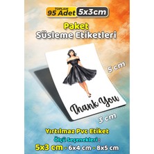 Sb Store Moda Kozmetik Ambalaj Hediye Paket Süsleme Etiketi  Model 168 - 95 Adet 5cm
