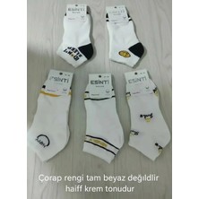Smile Happy Desenli Dikişsiz Burun Penye Bayan Patik Çorap 12'li Paket
