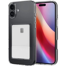 Newface Muratech New Iphone 16 Kılıf Kart Şeffaf Silikon - Şeffaf
