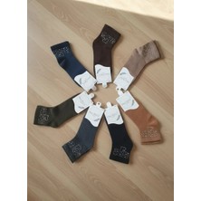 Karışık Renk Inci Taşlı Detaylı Bayan Mevsimlik Patik Çorap 12'li Paket