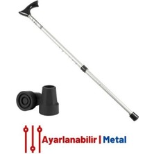 Pileli Store Turk Pongnas Gri Yükseklik Ayarlanabilir Metal Baston