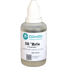 Gündüz Kimya Refraktometre Brix Standard Kalibrasyon Solüsyonu %50 | 50 ml