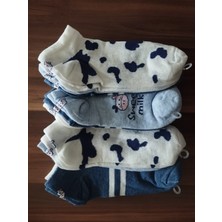 Sweat Milk Inek Desenli Bilek Boy Bayan Patik Çorap 12'li Paket
