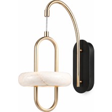 Noya Lighting Aplik - Mermer Aplik - Modern Lüks LED Aplik - Ledli Mermerli Duvar Apliği - 17*41 cm