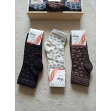 Leopar Desenli Penye Patik Çorap 12'li Paket