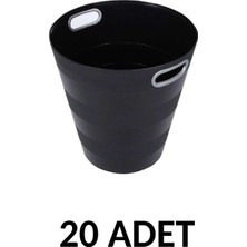 PremiumPort 20 Adet Siyah 12 Litre Ark Basket Çöp Kovası Seti