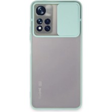 Zayka Mey Ithalat®   Redmi Note 11T Kılıf Palm Buzlu Kamera Sürgülü Silikon - Turkuaz