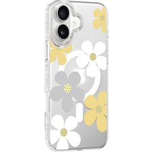 Zayka Mey Ithalat®   iPhone 16 Floral Magsafe Kapak - Sarı