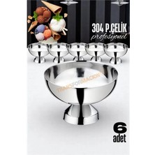 Pileli Store Turk Dondurma Kasesi 304 Paslanmaz Çelik Profesyonel 6 Adet