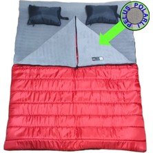 Özbience Yastıklı Çift Kişilik Uyku Tulumu, 350G Elyaf + 200G Peluş Polarlı