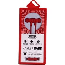Zayka Mey Ithalat®  KR-207 Mıknatıslı Kablolu Kulaklık - Kırmızı