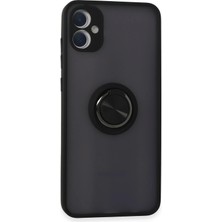 Zayka Mey Ithalat®  Samsung Galaxy A05 Kılıf Montreal Yüzüklü Silikon Kapak - Siyah
