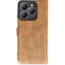 Zayka Mey Ithalat®  Realme C63 Kılıf Trend S Plus Kapaklı Kılıf - Taba
