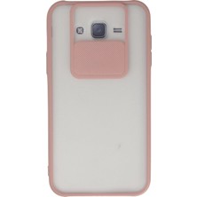 Zayka Mey Ithalat®  Samsung Galaxy J7 Kılıf Palm Buzlu Kamera Sürgülü Silikon - Pembe