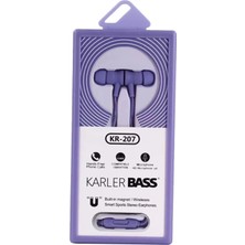 Zayka Mey Ithalat®  KR-207 Mıknatıslı Kablolu Kulaklık - Mor