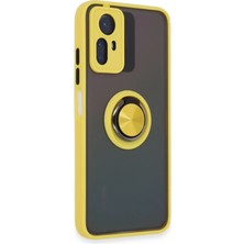 Zayka Mey Ithalat®   Redmi Note 12S Kılıf Montreal Yüzüklü Silikon Kapak - Sarı