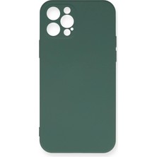 Zayka Mey Ithalat®  iPhone 12 Pro Max Kılıf Nano Içi Kadife Silikon - Koyu Yeşil