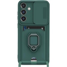 Zayka Mey Ithalat®  Samsung Galaxy S25 Plus Kılıf Zuma Kartvizitli Yüzüklü Silikon - Yeşil