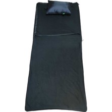 Özbience Yatak Uyku Tulumu, Polar Battaniye, Yastıklı Konfor, Siyah Renk