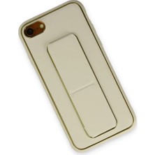 Zayka Mey Ithalat®  iPhone 7 Kılıf Coco Deri Standlı Kapak - Beyaz