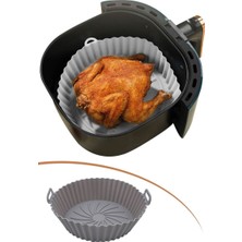 Sinerjim Renkli Isıya Dayanıklı Yıkanılabilir Silikon Fırın Ve Airfryer Yuvarlak Pişirme Matı 20 Cm