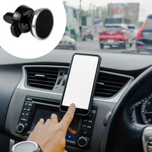 Zayka Araç Içi Izgaraya Takılan Telefon Tutucu Mıknatıslı Döndürülebilir Telefon Tutucu Yuvarlak Model