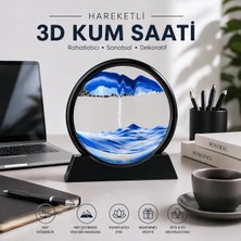 Kenly Hareketli 3D Kum Saati 30 cm Yuvarlak Cam Dekoratif • Rahatlatıcı Sanatsal Masa Üstü Tasarım