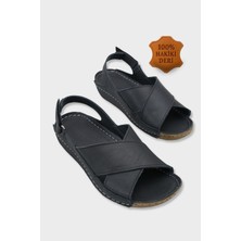 Capone Outfitters Florina Hakiki Deri Soft Konfor Kadın Sandalet