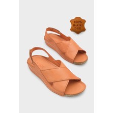 Capone Outfitters Florina Hakiki Deri Soft Konfor Kadın Sandalet