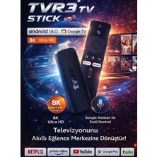 Azurtech Tvr3+ Tv Stick Android 14 Google Tv 8k Ultra Hd Akıllı Tv Çevirici HDMI Netflix Youtube