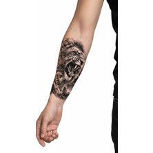 Tattoo Gerçekçi Aslan Model Geçici Kol Bacak Geçici Sticker Yapıştırma Dövme
