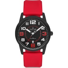 Nacar Kırmızı Slikon Erkek Saati NC21-291743-BBS4