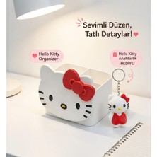 Luvena Hello Kitty Kalemlik Organizer Masaüstü Düzenleyici Bölmeli Kutu Kawaii Dekor Ofis Masa Aksesuarı