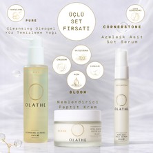 3'lü Set: Arındırıcı Temizleme Yağı, Akne Karşıtı Süt Serum ve Peptitli Aydınlatıcı Nemlendirici
