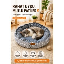 Efsane Premium Kedi Köpek Yatağı – Yumuşak Kumaş, Yuvarlak, Yıkanabilir, Konforlu Pet Yatağı