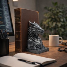 Modela Mekanik Ejderha Kitap Tutucu | Cyberpunk Dragon Bookend | Dekoratif Kitap Desteği