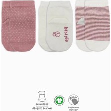 LTG Nova Puanlı Kaymaz Penye Soket Çorap 3'lü BS10108 Pudra