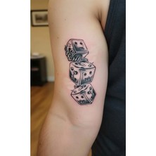 Tattoo Gerçekçi 3D Zar  Model Geçici Kol Bacak Geçici Sticker Yapıştırma Dövme