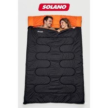 Özbience 15°c Çift Kişilik Uyku Tulumu, Siyah-Turuncu, Kamp, Festival, Balık Için