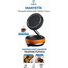 Manyetik Telefon Tutucu Magsafe Uyumlu Vakumlu Araç Içi Telefon Standı Cam Torpido Uyumlu