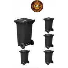 PremiumPort 120 Litre Siyah Plastik Çöp Konteyneri, Dayanıklı ve Isıya Karşı Güçlü
