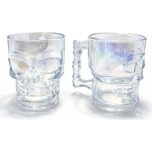 Noxsa 2'li Şeffaf Cam Kurukafa Kupa Bardak Seti