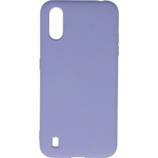 Newface Muratech New  Galaxy A01 Kılıf Nano Içi Kadife Silikon - Lila
