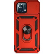 LTG Nova 11 Lite Kılıf Pars Lens Yüzüklü Silikon - Kırmızı