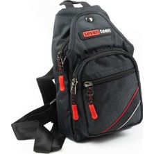 İmaks Küçük Boy Çokgözlü Günlük Çapraz Göğüs El ve Omuz Çantası Unisex Body Bag Siyah Kırmızı 955