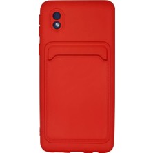 LTG Nova Galaxy A01 Core Kılıf Kelvin Kartvizitli Silikon - Kırmızı