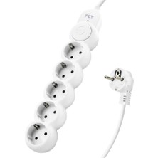 LTG Nova Termal Akım Korumalı Uzatma Kablosu 5 Priz Anahtarlı 2 M - Beyaz 3394-01