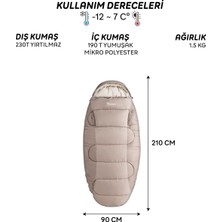 Özbience Rahat ve Hafif Uyku Tulumu, Yumuşak Bej Renk, Seyahat ve Kamp Için Ideal