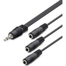 LTG Nova 3.5 mm To 3*3.5 mm F Kablo 2lıne 30CM Siyah HDX1023