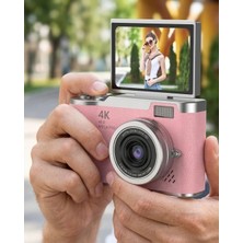 AyrStore Buğz 48 Mp Dijital Kamera Flip Ekran 18X Zoom Vlog Selfie Kamera